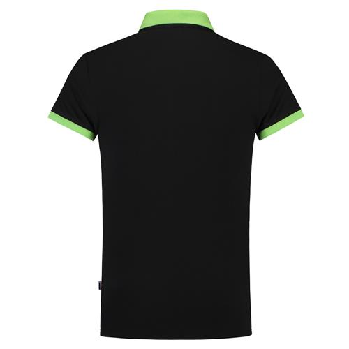 Tricorp 201002 Poloshirt Bicolor Fitted zwart/lime - Afbeelding 3