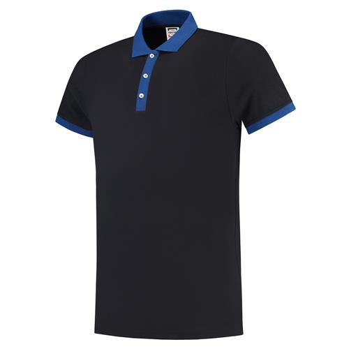 Tricorp 201002 Poloshirt Bicolor Fitted marineblauw/korenblauw - Afbeelding 2