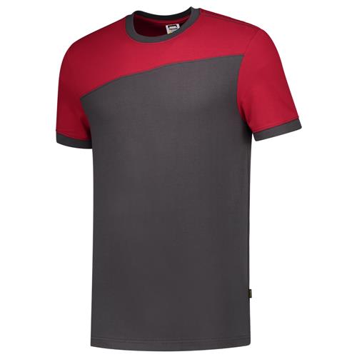 Tricorp 102006 T-Shirt Bicolor Naden donkergrijs/rood - Afbeelding 2