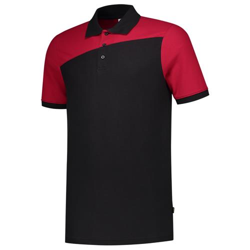 Tricorp 202006 Poloshirt Bicolor Naden zwart/rood - Afbeelding 2