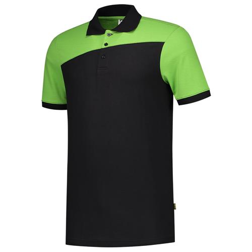 Tricorp 202006 Poloshirt Bicolor Naden zwart/lime - Afbeelding 2