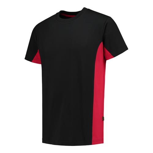 Tricorp 102004 T-Shirt Bicolor zwart/rood - Afbeelding 2