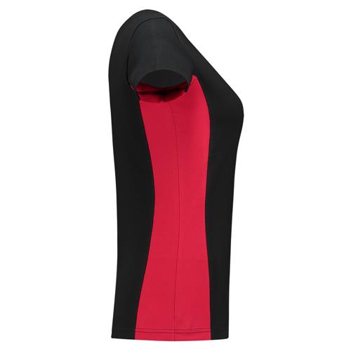 Tricorp 102003 T-Shirt Bicolor Dames zwart/rood - Image 5