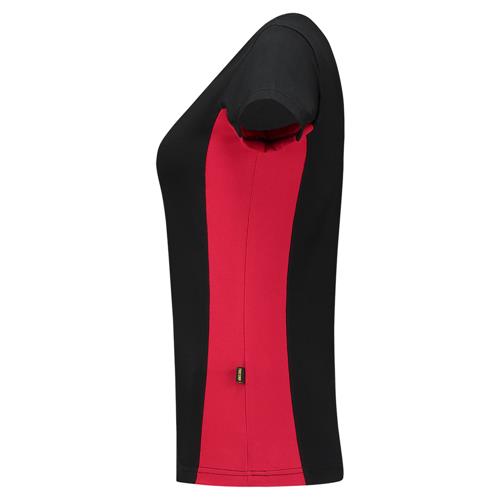 Tricorp 102003 T-Shirt Bicolor Dames zwart/rood - Image 3