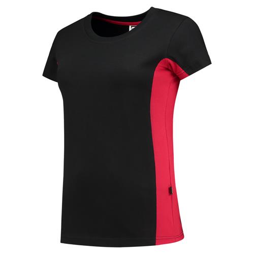 Tricorp 102003 T-Shirt Bicolor Dames zwart/rood - Image 2
