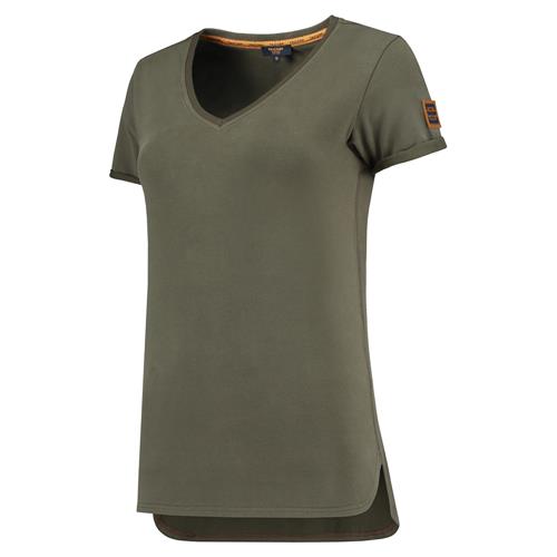 Tricorp 104006 T-Shirt Premium V Hals Dames army - Image 2