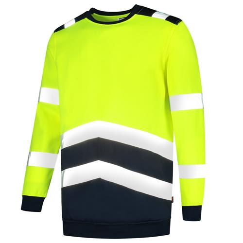 Tricorp 303004 Sweater High Vis Bicolor fluorgeel/ink - Afbeelding 2