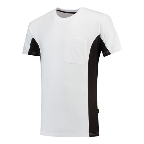 Tricorp 102002 T-Shirt Bicolor Borstzak wit/donkergrijs - Image 5